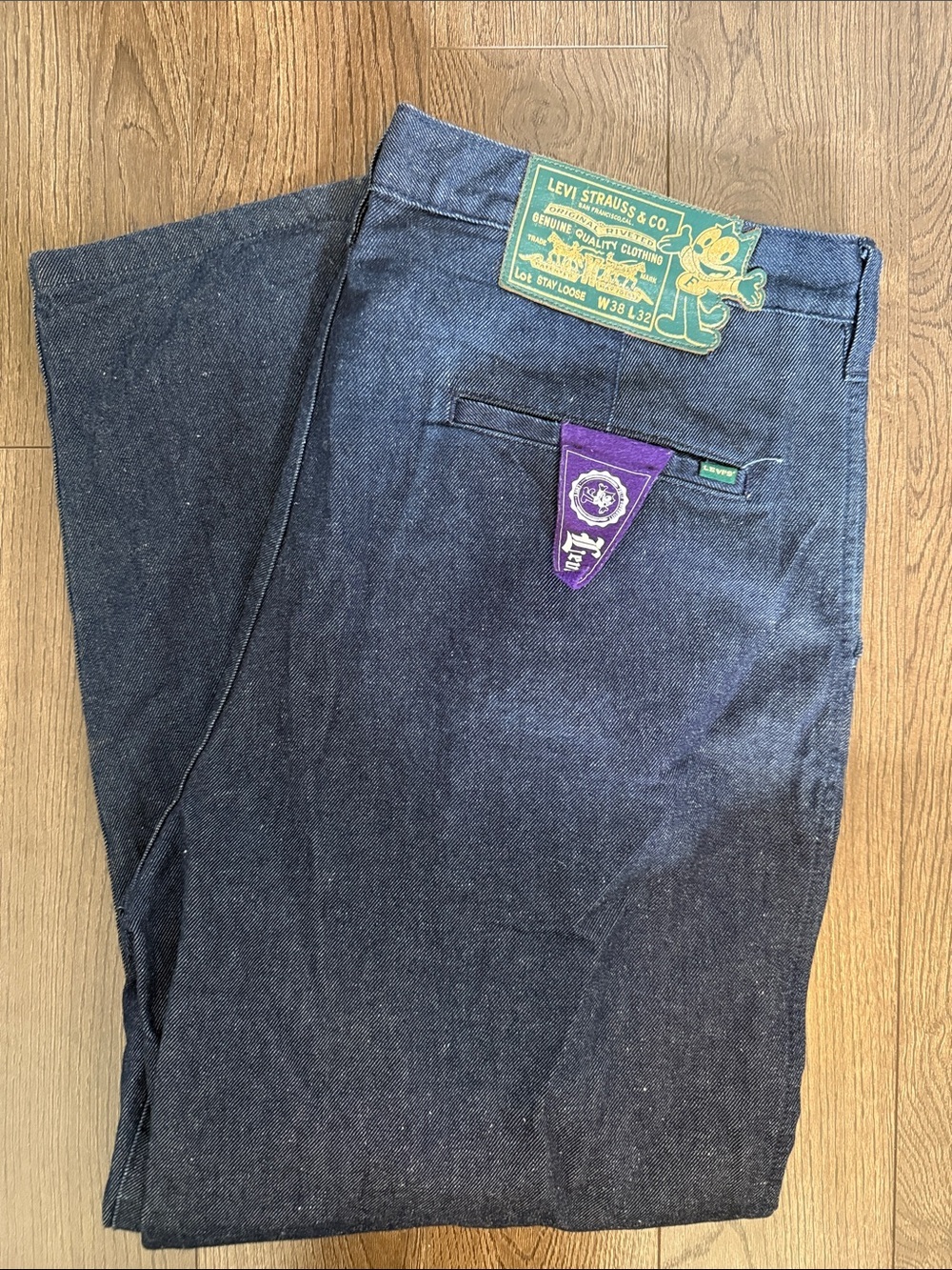 Levi's X Felix The Cat Men's Indigo Straight Jeans with Purple Tab Accent